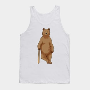 Bear at Baseball with Baseball bat Tank Top